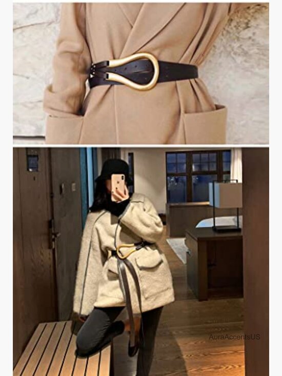 Waist Belt Double Strap Tie Wrap Cinch Belt PU Leather main image 5